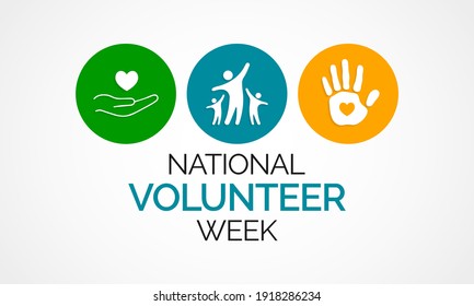 Vector illustration on the theme of National Volunteer week observed each year during third week of April.