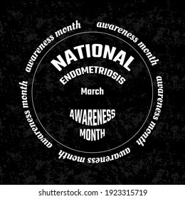 Vector illustration on the theme of National Endometriosis awareness month of March.