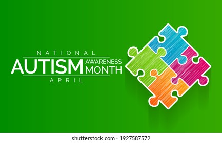 Vector illustration on the theme of National Autism awareness month observed each year during April across United States.