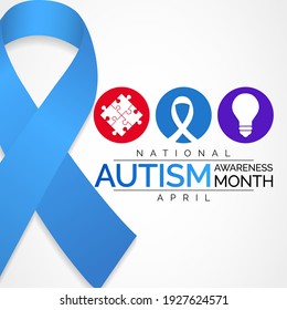 Ilustración vectorial sobre el tema del mes de conciencia del autismo nacional que se observa cada año en abril en los Estados Unidos.