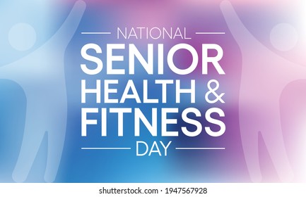 Vector illustration on the theme of National Senior health and fitness day observed each year on last Wednesday in May.