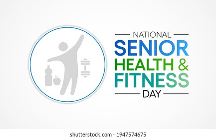 Vector illustration on the theme of National Senior health and fitness day observed each year on last Wednesday in May.