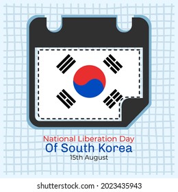 Ilustración vectorial sobre el tema del Día de Liberación Nacional de Corea el 15 de agosto. Adecuado para carteles y banner de tarjetas de felicitación.