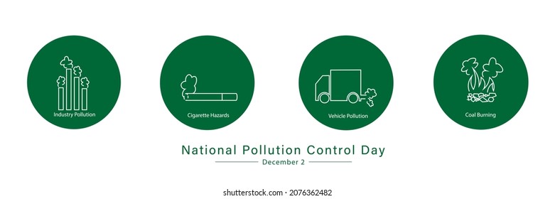 Vector illustration on the theme of National Pollution Control day observed each year on December 2nd.