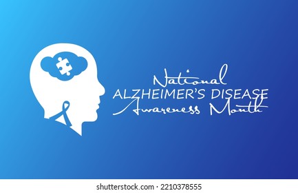 Vector illustration on the theme of National Alzheimer’s Disease Month is observed every year in during November.