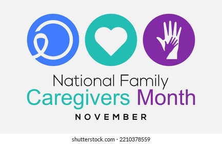 Vector illustration on the theme of National Family Caregivers Month is observed every year in during November.