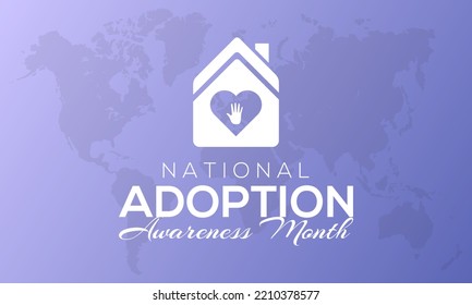 Vector illustration on the theme of National Adoption Month is observed every year in during November.