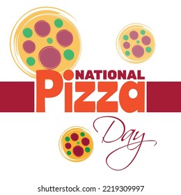 Vector illustration on the theme of National Pizza Day on Februari 9th