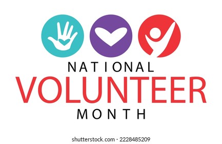 Vector illustration on the theme of National Volunteer month observed each year during december