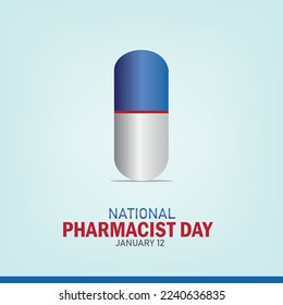 Vector illustration on the theme of National Pharmacist Day. month January. simple and elegant design