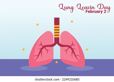 Vector illustration on the theme of National Lung Leavin day (mesothelioma) observed each year on February 2nd.