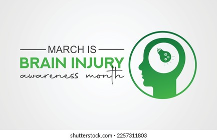Vector illustration on the theme of National Traumatic Brain Injury awareness month of March. greeting card, poster with background. Vector illustration design.