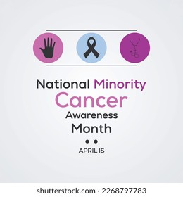 Vector illustration on the theme of National Minority Cancer awareness Month of April.Poster , banner design template Vector illustration.