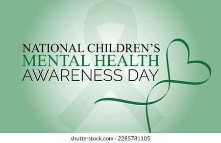 Vector illustration on the theme of National Children's Mental health awareness day observed in Month of May, banner design template Vector illustration background.