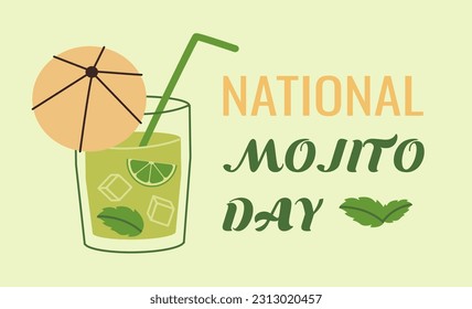 Vector illustration on the theme of National Mojito Day observed each year on July 11th.