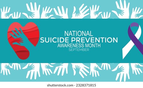 Ilustración vectorial sobre el tema del mes nacional de prevención del suicidio que se observa cada año durante el mes de septiembre de banner, feriado, afiche, tarjeta y diseño de fondo.