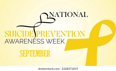 Ilustración vectorial sobre el tema de la semana nacional de prevención del suicidio que se observa cada año durante el banner de septiembre, el feriado, el afiche, la tarjeta y el diseño de fondo.