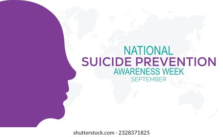 Ilustración vectorial sobre el tema de la semana nacional de prevención del suicidio que se observa cada año durante el banner de septiembre, el feriado, el afiche, la tarjeta y el diseño de fondo.