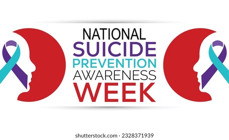 Vector illustration on the theme of National suicide prevention week observed each year during September banner, Holiday, poster, card and background design.