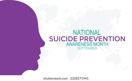 Ilustración vectorial sobre el tema del mes nacional de prevención del suicidio que se observa cada año durante el mes de septiembre de banner, feriado, afiche, tarjeta y diseño de fondo.