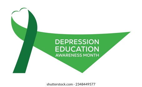Vector illustration on the theme of national Depression education and awareness month observed each year during October greeting card, poster with background.