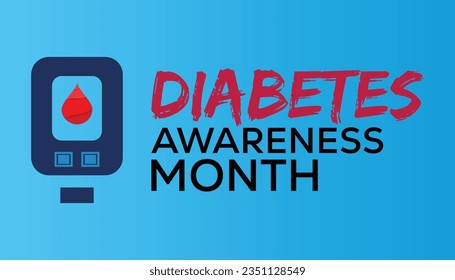 En noviembre se observa una ilustración vectorial sobre el tema del Mes Nacional de la Diabetes cada año.
