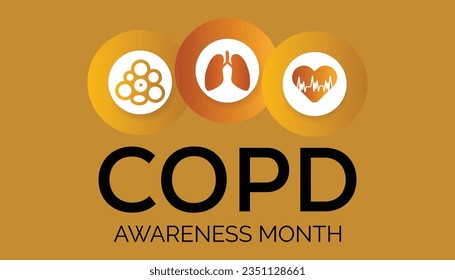 Ilustración vectorial sobre el tema de la EPOC (Enfermedad Pulmonar Obstructiva Crónica) Se observa un mes de sensibilización cada año durante el mes de noviembre.