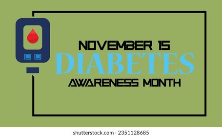 En noviembre se observa una ilustración vectorial sobre el tema del Mes Nacional de la Diabetes cada año.