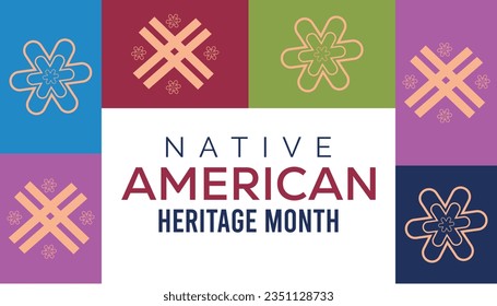 Vektorgrafik zum Thema National Native American Heritage Month wird jedes Jahr im November beobachtet.