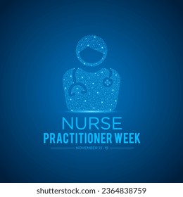 Vector illustration on the theme of national Nurse Practitioner Week observed every year in during november 13 to 19. Vector template for banner, greeting card, poster with background.