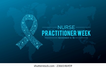 Vektorgrafik zum Thema der nationalen Nurse Practitioner Week, die jedes Jahr in den 13. bis 19. November beobachtet. Vektorvorlage für Banner, Grußkarte, Poster mit Hintergrund.