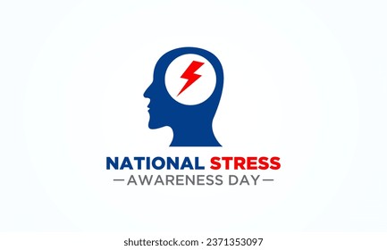 Vector illustration on the theme of National Stress Awareness Day, First wednesday in november. Holiday concept for banner, greeting card, poster and background design.