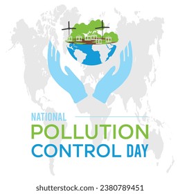 Vector illustration on the theme of National Pollution control day observed each year during December.banner, Holiday, poster, card and background design.