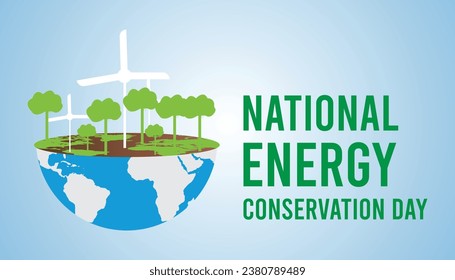 Vector illustration on the theme of National Energy conservation day observed each year during December.banner, Holiday, poster, card and background design.