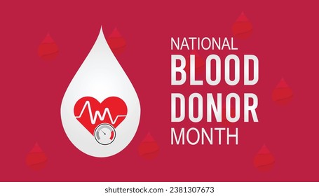 Vector illustration on the theme of National Blood Donor month observed each year during January.banner, Holiday, poster, card and background design.