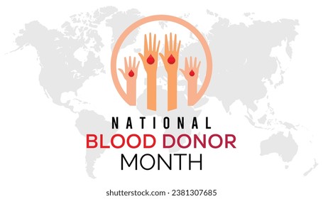 Vector illustration on the theme of National Blood Donor month observed each year during January.banner, Holiday, poster, card and background design.