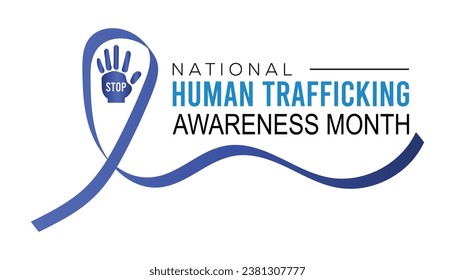 Vector illustration on the theme of National Human trafficking Awareness Month observed each year during January.banner, Holiday, poster, card and background design.