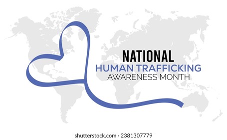 Vector illustration on the theme of National Human trafficking Awareness Month observed each year during January.banner, Holiday, poster, card and background design.