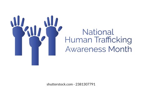 Vector illustration on the theme of National Human trafficking Awareness Month observed each year during January.banner, Holiday, poster, card and background design.