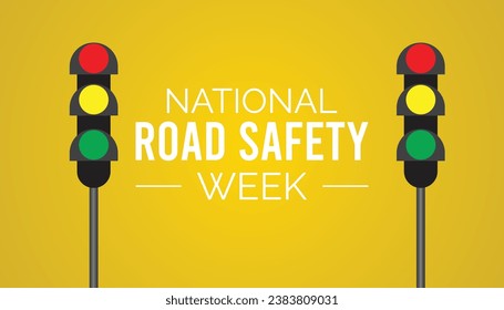 Vektorgrafik zum Thema Nationale Straßenverkehrssicherheit Woche beobachtet jedes Jahr während Januar.banner, Holiday, Poster, Karte und Hintergrund Design.