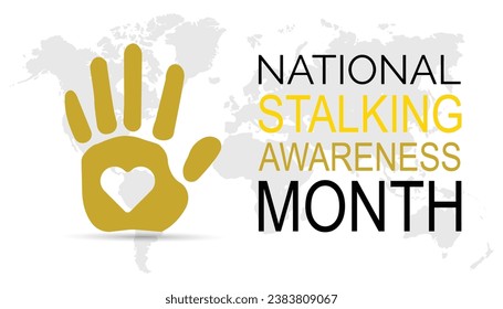 Ilustración vectorial sobre el tema del mes nacional de sensibilización de Stalking que se observa cada año durante el mes de enero.banner, feriado, afiche, tarjeta y diseño de fondo.