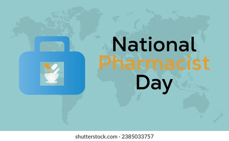 Ilustración vectorial sobre el tema del Día Nacional Farmacéutico que se observa cada año durante el mes de enero.