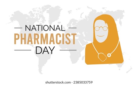 Vektorgrafik zum Thema National Pharmacist Tag beobachtet jedes Jahr während Januar.banner, Holiday, Poster, Karte und Hintergrund Design.