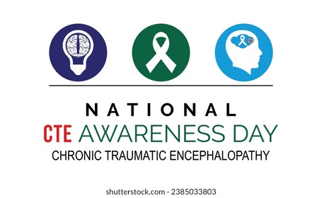 Vector illustration on the theme of National chronic traumatic encephalopathy (CTE) awareness day observed each year during January.banner, Holiday, poster, card and background design. svg