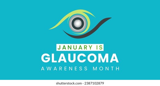 Vector illustration on the theme of National Glaucoma awareness month of January, national glaucoma banner, background. Vector Illustration