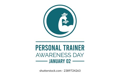 Vector illustration on the theme of National Personal Trainer Awareness Day observed each year during January.banner, Holiday, poster, card and background design.