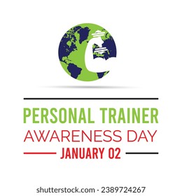 Vector illustration on the theme of National Personal Trainer Awareness Day observed each year during January.banner, Holiday, poster, card and background design.