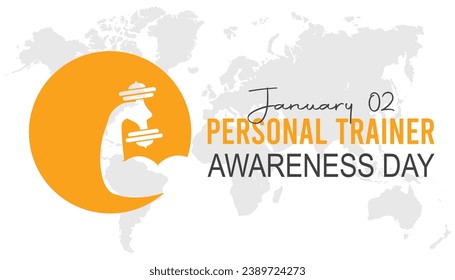 Vector illustration on the theme of National Personal Trainer Awareness Day observed each year during January.banner, Holiday, poster, card and background design.