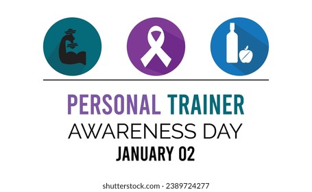 Vector illustration on the theme of National Personal Trainer Awareness Day observed each year during January.banner, Holiday, poster, card and background design.