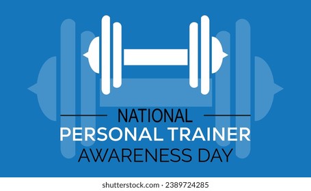 Vector illustration on the theme of National Personal Trainer Awareness Day observed each year during January.banner, Holiday, poster, card and background design.